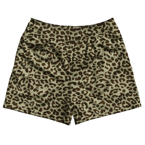 Cheetah Two Tone Brown Rugby Gym Short 5 Inch Inseam With Pockets Made In USA - Brown Cheetah Two Tone Brown Rugby Gym Short 5 Inch Inseam With Pockets Made In USA - Brown