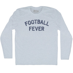 Football Fever Adult Tri-Blend Long Sleeve T-shirt - Athletic White Football Fever Adult Tri-Blend Long Sleeve T-shirt - Athletic White