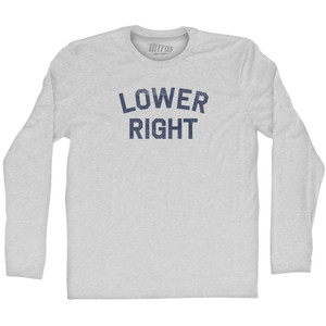 Lower Right Adult Cotton Long Sleeve T-shirt - Grey Heather