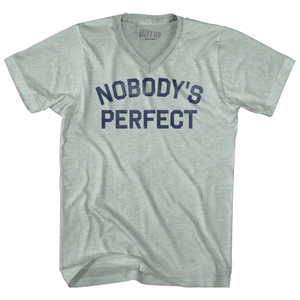 Nobody's perfect Adult Tri-Blend V-neck T-shirt - Athletic Cool Grey Nobody's perfect Adult Tri-Blend V-neck T-shirt - Athletic Cool Grey