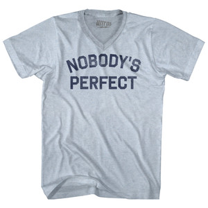 Nobody's perfect Adult Tri-Blend V-neck T-shirt - Athletic Red