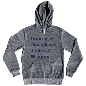Four Virtues of Stoicism Tri-Blend Hoodie - Athletic Grey