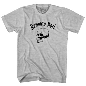 Memento Mori (Remember You Must Die) Skull Adult Cotton T-shirt - Grey Heather Memento Mori (Remember You Must Die) Skull Adult Cotton T-shirt - Grey Heather