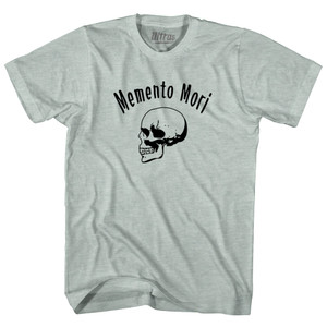 Memento Mori (Remember You Must Die) Skull Adult Tri-Blend T-shirt - Athletic Cool Grey Memento Mori (Remember You Must Die) Skull Adult Tri-Blend T-shirt - Athletic Cool Grey