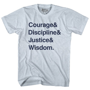 Four Virtues of Stoicism Adult Tri-Blend T-shirt - Athletic White Four Virtues of Stoicism Adult Tri-Blend T-shirt - Athletic White