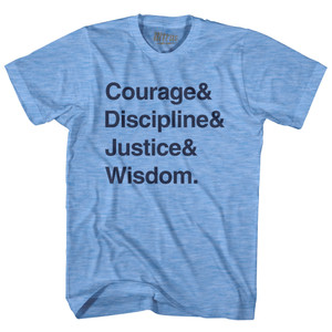 Four Virtues of Stoicism Adult Tri-Blend T-shirt - Athletic Blue Four Virtues of Stoicism Adult Tri-Blend T-shirt - Athletic Blue