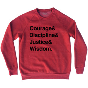Four Virtues of Stoicism Adult Tri-Blend Sweatshirt - Red Heather