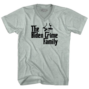 The Godfather Inspired The Biden Crime Family Adult Tri-Blend V-neck T-shirt - Athletic Cool Grey The Godfather Inspired The Biden Crime Family Adult Tri-Blend V-neck T-shirt - Athletic Cool Grey