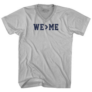 We Greater Than Me Calculation Team Adult Tri-Blend V-neck T-shirt - Cool Grey