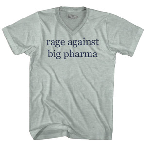 Rage Against Big Pharma Adult Tri-Blend V-neck T-shirt - Athletic Cool Grey Rage Against Big Pharma Adult Tri-Blend V-neck T-shirt - Athletic Cool Grey