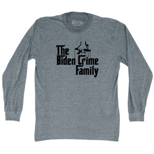 The Godfather Inspired The Biden Crime Family Adult Tri-Blend Long Sleeve T-shirt - Athletic Grey The Godfather Inspired The Biden Crime Family Adult Tri-Blend Long Sleeve T-shirt - Athletic Grey