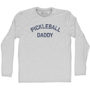 Pickleball Daddy Adult Cotton Long Sleeve T-shirt - Grey Heather