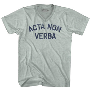 Acta Non Verba Adult Tri-Blend V-neck T-shirt - Athletic Cool Grey Acta Non Verba Adult Tri-Blend V-neck T-shirt - Athletic Cool Grey