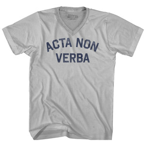 Acta Non Verba Adult Tri-Blend V-neck T-shirt - Cool Grey