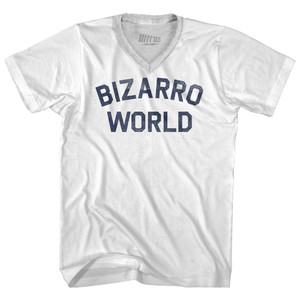 Bizarro World Adult Tri-Blend V-neck T-shirt - White
