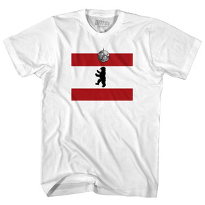Berlin Dancing Bear Disco Ball Flag Womens Cotton Junior Cut T-Shirt - White