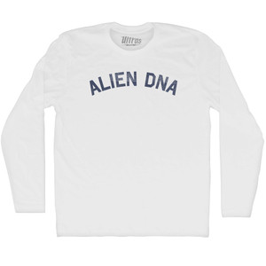 Alien Dna Adult Cotton Long Sleeve T-shirt - White