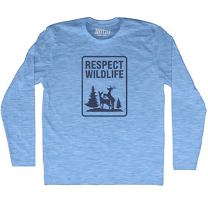 Respect Wildlife Sign Adult Tri-Blend Long Sleeve T-shirt - Athletic Blue Respect Wildlife Sign Adult Tri-Blend Long Sleeve T-shirt - Athletic Blue