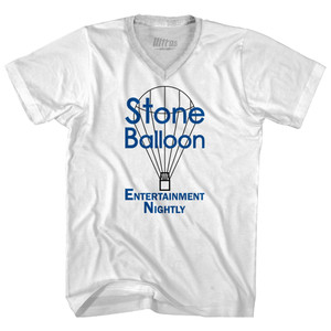 Stone Balloon Entertainment Nightly Adult Tri-Blend V-neck T-shirt - White