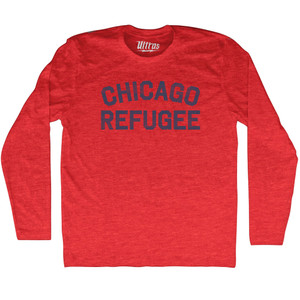 Chicago Refugee Adult Tri-Blend Long Sleeve T-shirt - Athletic Red Chicago Refugee Adult Tri-Blend Long Sleeve T-shirt - Athletic Red
