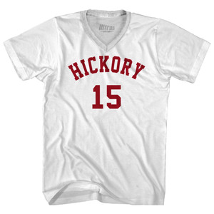 Hickory 15 Adult Tri-Blend V-neck T-shirt - White