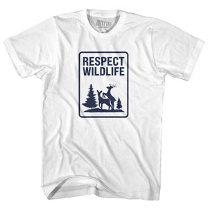 Respect Wildlife Sign Adult Cotton T-shirt - White