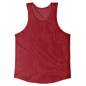 Red Cardinal See Through Mesh Sheer Athletic Tank Top - Red Cardinal Red Cardinal See Through Mesh Sheer Athletic Tank Top - Red Cardinal