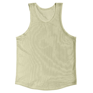 Vegas Gold Sheer See Through Mesh Athletic Tank Top - Vegas Gold