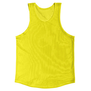 Yellow Bright See Through Mesh Sheer Athletic Tank Top - Yellow Bright