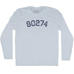 Custom 5 Digit Zip Code Adult Tri-Blend Long Sleeve T-shirt - Athletic White Custom 5 Digit Zip Code Adult Tri-Blend Long Sleeve T-shirt - Athletic White