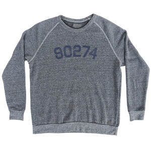 Custom 5 Digit Zip Code Adult Tri-Blend Sweatshirt - Athletic Grey