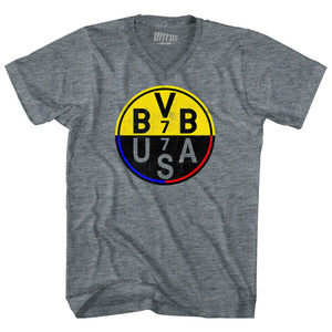 Reyna BVB 7 v USA 7 Tri-Blend V-neck Womens Junior Cut T-shirt - Athletic Grey