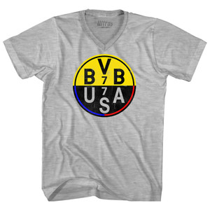 Reyna BVB 7 v USA 7 Adult Cotton V-neck T-shirt - Grey Heather
