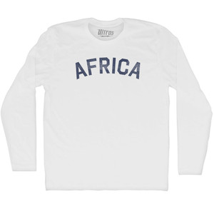 Africa Adult Cotton Long Sleeve T-shirt - White