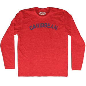 Caribbean Adult Tri-Blend Long Sleeve T-shirt - Athletic Red