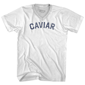 Caviar Adult Tri-Blend V-neck T-shirt - White