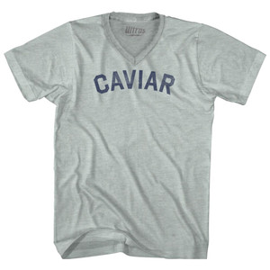 Caviar Adult Tri-Blend V-neck T-shirt - Athletic Cool Grey