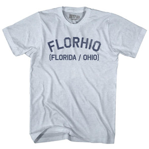Florhio (Florida Ohio) Adult Tri-Blend T-shirt - Athletic White