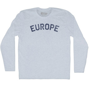 Europe Adult Tri-Blend Long Sleeve T-shirt - Athletic White