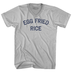 Egg Fried Rice Adult Tri-Blend V-neck T-shirt - Cool Grey