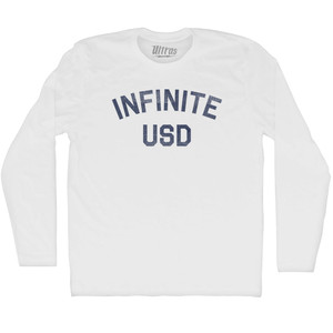 Infinite USD Adult Cotton Long Sleeve T-shirt - White