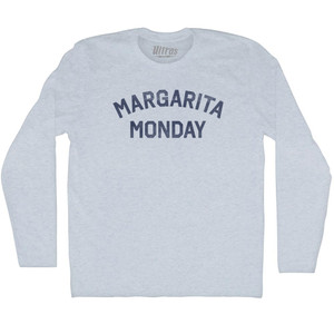 Margarita Monday Adult Tri-Blend Long Sleeve T-shirt - Athletic White Margarita Monday Adult Tri-Blend Long Sleeve T-shirt - Athletic White