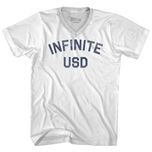 Infinite USD Adult Tri-Blend V-neck T-shirt - White