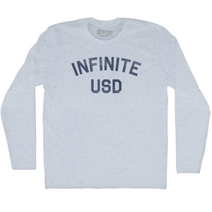 Infinite USD Adult Tri-Blend Long Sleeve T-shirt - Athletic White