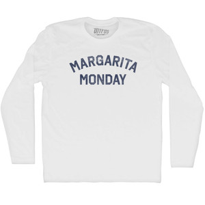 Margarita Monday Adult Cotton Long Sleeve T-shirt - White