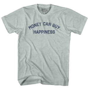 Money Can Buy Happiness Adult Tri-Blend T-shirt - Athletic Cool Grey Money Can Buy Happiness Adult Tri-Blend T-shirt - Athletic Cool Grey