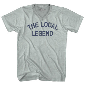 The Local Legend Adult Tri-Blend V-neck T-shirt - Athletic Cool Grey