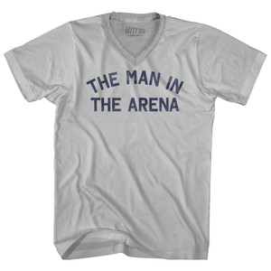 The Man In The Arena Adult Tri-Blend V-neck T-shirt - Cool Grey The Man In The Arena Adult Tri-Blend V-neck T-shirt - Cool Grey
