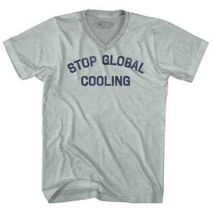 Stop Global Cooling Adult Tri-Blend V-neck T-shirt - Athletic Cool Grey Stop Global Cooling Adult Tri-Blend V-neck T-shirt - Athletic Cool Grey