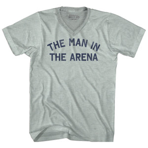 The Man In The Arena Adult Tri-Blend V-neck T-shirt - Athletic Cool Grey The Man In The Arena Adult Tri-Blend V-neck T-shirt - Athletic Cool Grey